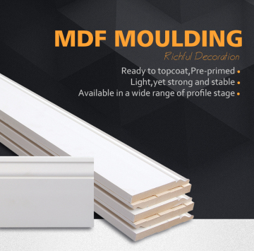 Pre-primed mdf skirting board out laminated mdf board