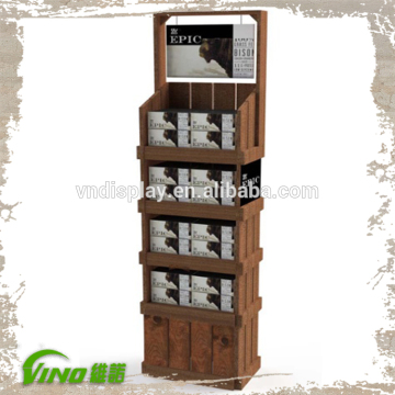 Vintage Wood Goods Display Stand , Supermarket Promotion Display , Pop Floor Display