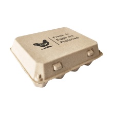 1 Dozen Large Pulp Cardboard Egg Cartons - Printed Empty Egg Container Holding 12 Eggs