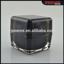 Black square cosmetic jars; empty cosmetic jars, black crystal cosmetic jars; red crystal cream jar