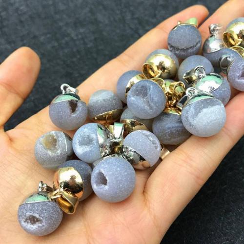 Natural opening smile agate crystal crystal sand bead stone pendant men and women DIY necklace jewelry making