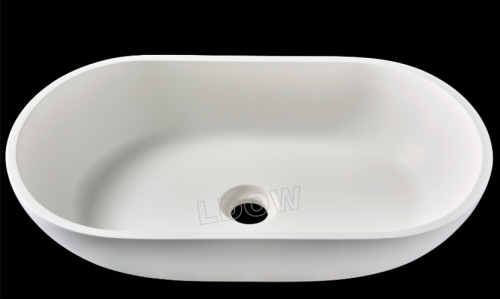 Wall-mounted wash basin WB0017-matte white-540x338x118mm-solid surface