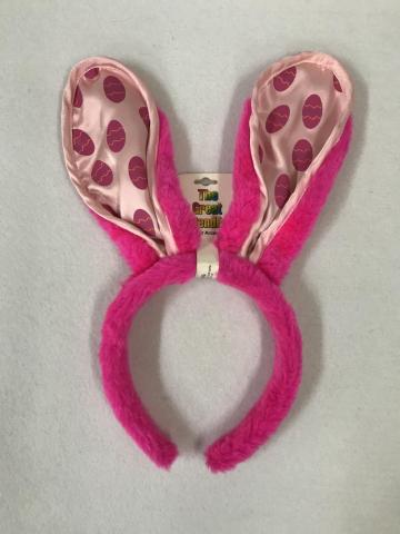 Pink rabbit ear headband