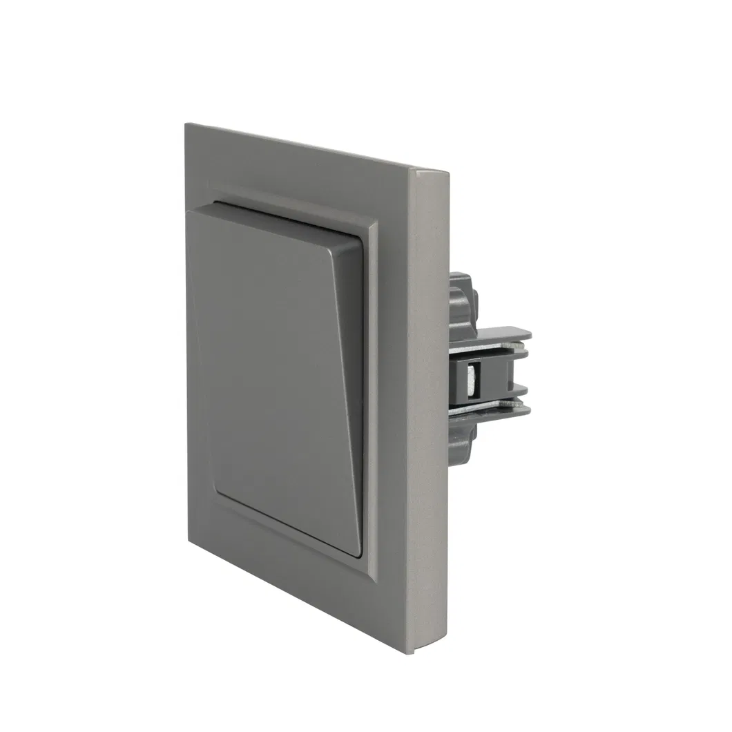 Switch 1-Gang 10A Assy Aluminum Grey Colour Elendax