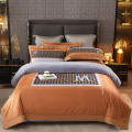 Kilang Borong Pepejal Velvet Duvet Bedding Set