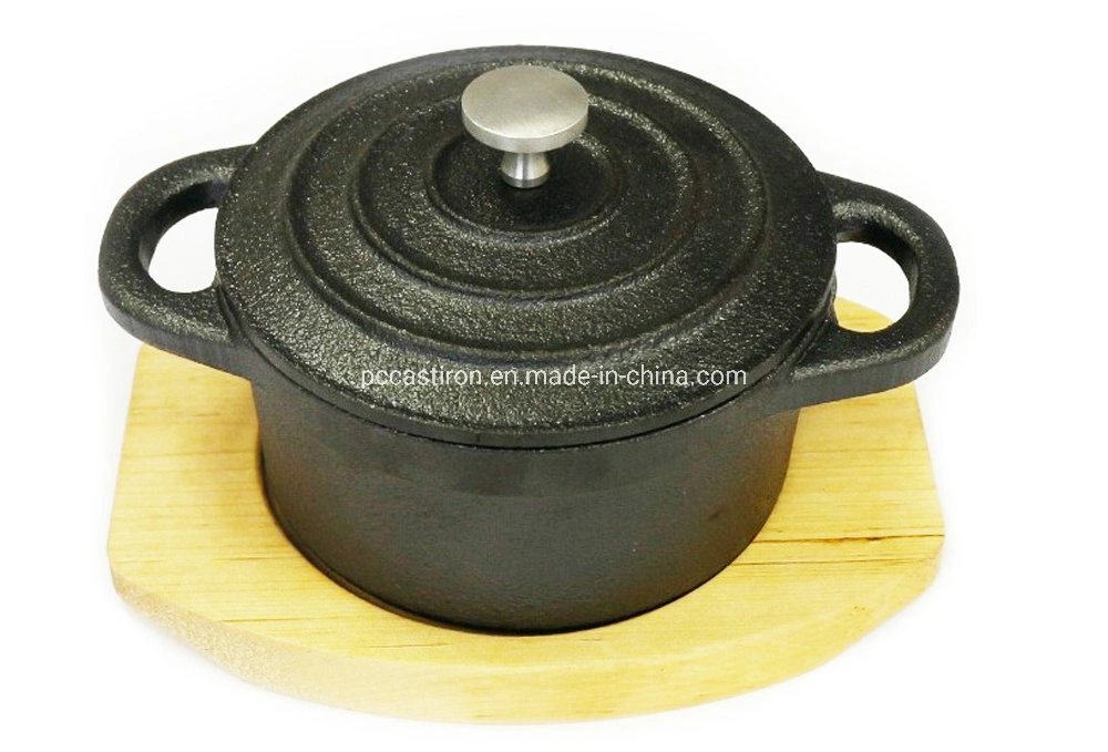 Preseasoned Cast Iron Fajita Sizzle Fajita Set with Wooden Base China Factory