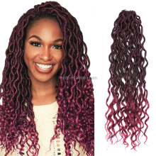 AliLeader Faux Locs Crochet Hair Extensions With Curls Ends Synthetic Braiding Hair Wavy Goddess Locs
