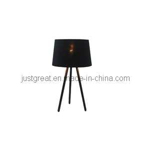 Painted Metal Tripod Table Lamp with Fabric Shade for Household Decoration (JG-TL0054)