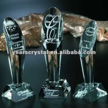 personalized crystal trophy award with pattern