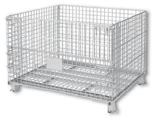 Large stackable folding warehouse transport cage