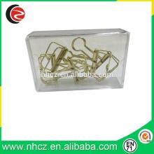 6 Pack Gold wire binder clip 0.75 inch wide