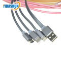 Three port data cable for smart phones