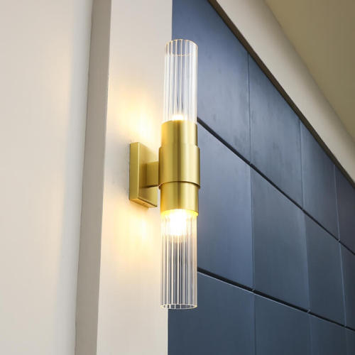 Lámpara de pared de tubo de vidrio de cobre de iluminación de doble extremo
