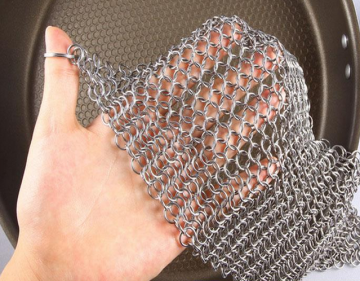 Stainless Steel Chain Mail Scrubber For Cast Iron Cookware