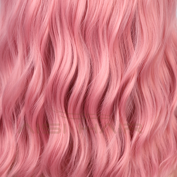 Aisi Hair Wholesale Top Quality Short Bob Pink Wig With Neat Bangs Synthetic Short Curly Wave Wigs For Black Women