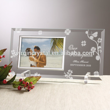 Personalized Deisgn High Quality Clear K9 Crystal Photo Frame With Crystal Base For Wholesale