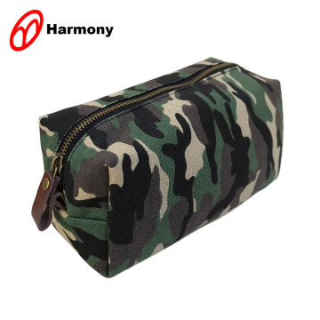 Easy carry Classic design camouflage canvas makeup bag