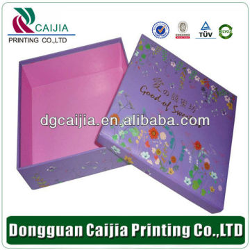 Luxury purple paper storage box/custom coated paper storage box