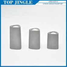 3pcs Triangular Concrete Pedestal Candle Holder Gift Set