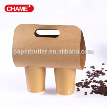 Printed take away coffee cup carriers with handle