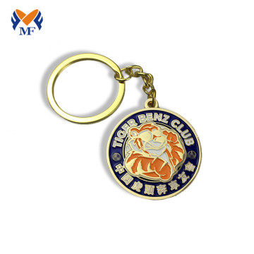 Metal Gold Enamel Coin Keychain Holder