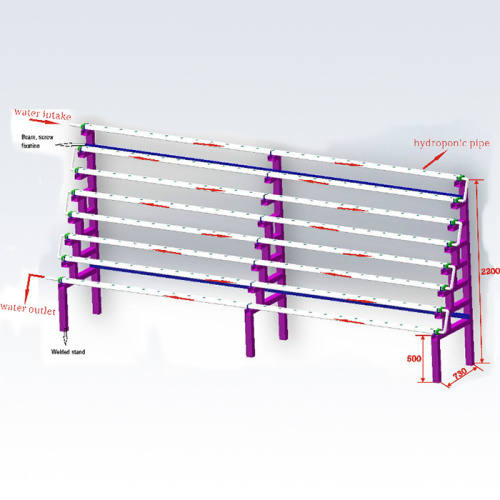 Sistem hidroponik A-Frame Terowong 3M yang besar