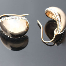 Elegant craft inlay diamond 18k dangling gold earring design 2012