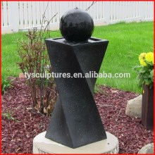 Best selling black granite ball fountain stone hand work floating sphere fengshui water features