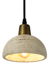 Natural Cave Stone Travertine Dome Pendant