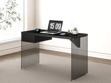 Minimalist Solid Wood & Glass Desk with Storage Drawer