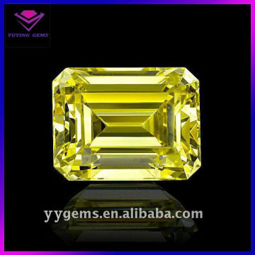 AAAAA Octagon Shape Emerald Cut Yellow CZ Precious Stone for Setting Ring