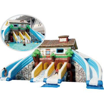 Popular competitive price inflatable splash pool water slide park