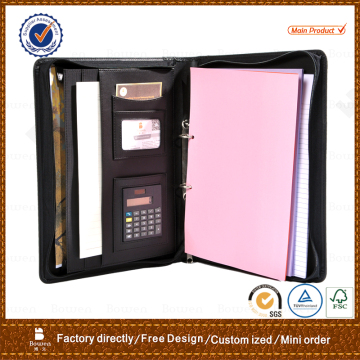 hot sale zip closure portfolio folder &file folder&leather folder