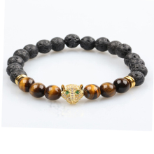 lucky lava gemstone with tiger eye bead custom stone bracelets