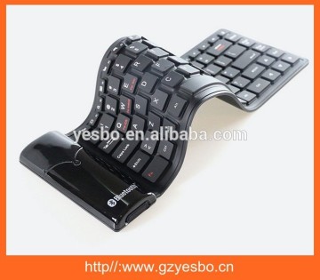 2015 Popular Portable folded Silicon Bluetooth Wireless Mini Foldable Keyboard