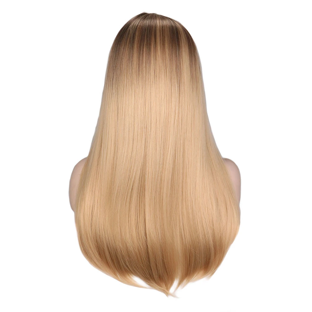 100% Synthetic Hair Machine Made Women Natural Bob Black and Honey Blond Silk Straight Heat Resistant Soft Synthetic Wig