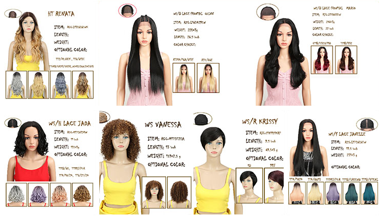 Wholesale Long Women water Weave  lace part wig High Quality Color high temperature fiber Synthetic Hair Wig With Bangs