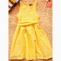 Novo vestido amarelo de verão feminino vestido de princesa elegante