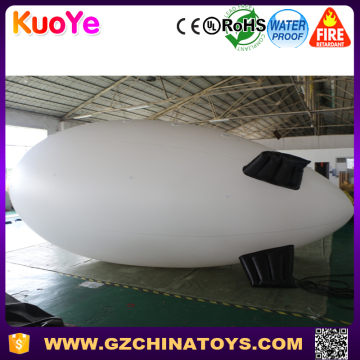 plain white advertising airship inflatable helium blimp for display