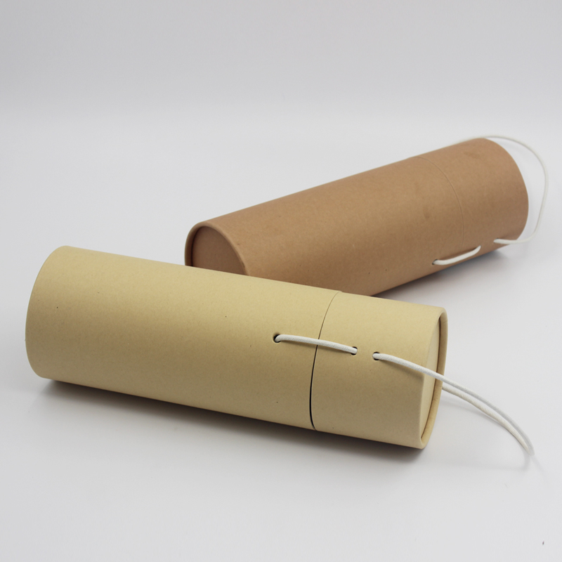 Custom printed cardboard cylinder gift box with lids