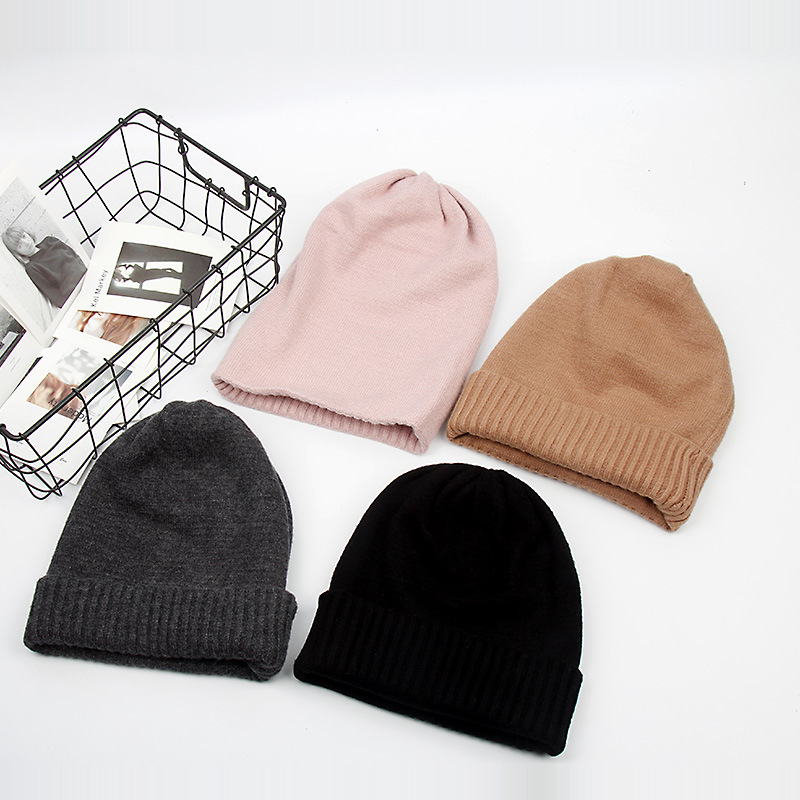 South Korean knitted hat men's woollen pure handmade winter hat women fashion warm head cap