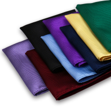 Wholesale Plain Silk Men's Handkerchiefs Polyester Solid Orange Luxury Pocket Square