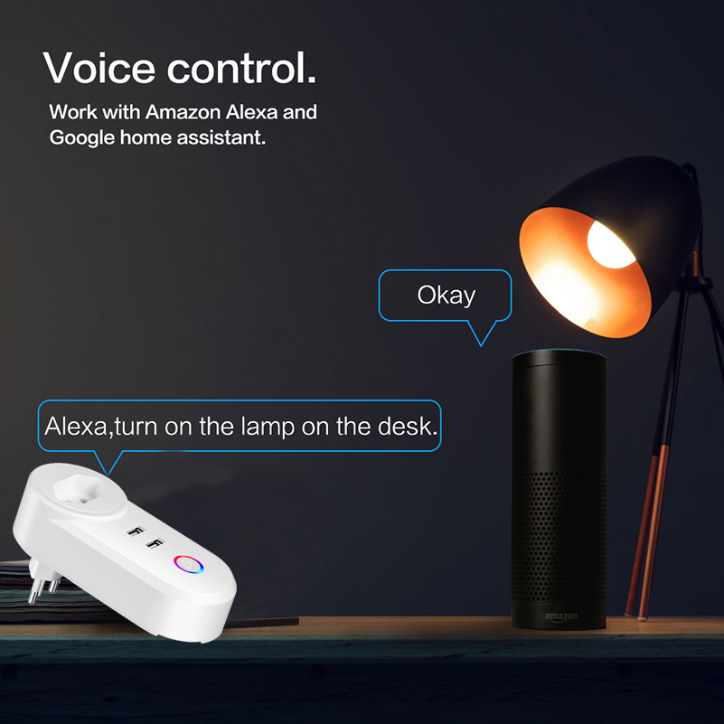 2018 Hot SaleElectrical Home Remote Control Wireless Mini Socket Work With Google Home Alexa Brazil Wifi Smart Plug