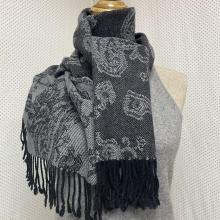 Mercerized Wool Jacquard Fashion Shawl