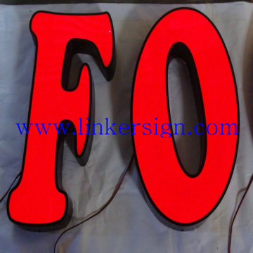 acrylic frontlit wall letter sign