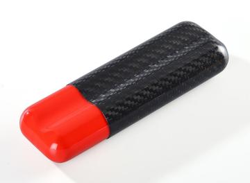 Painted red Carbon fiber cigar case