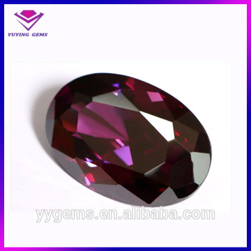 Oval Cut Gemstone Shape Synthetic Cubic Zirconia Loose Amethyst Stone