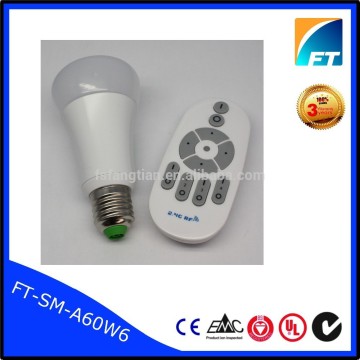 Hot sale remote control led lighting,6w smart led bulb,smart lighting