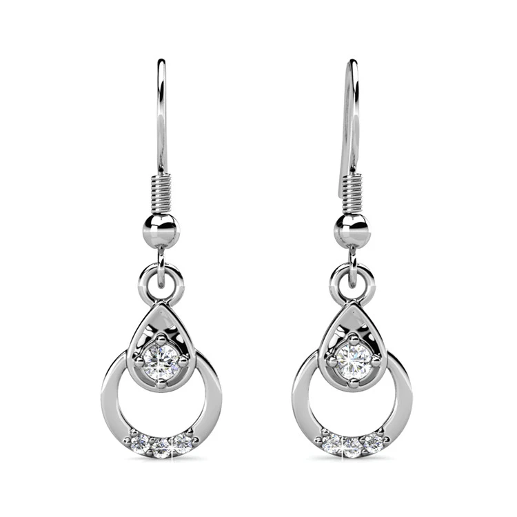 Fashion Women Jewelry Clair Hook Teardrop Earrings with Finest Crystal