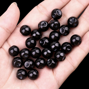 Black Obsidian 10MM Button Round Beads Drilled 2.0mm Edge-hole 10PCS/LOT